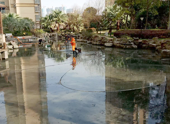 番禺景观池淤泥清理